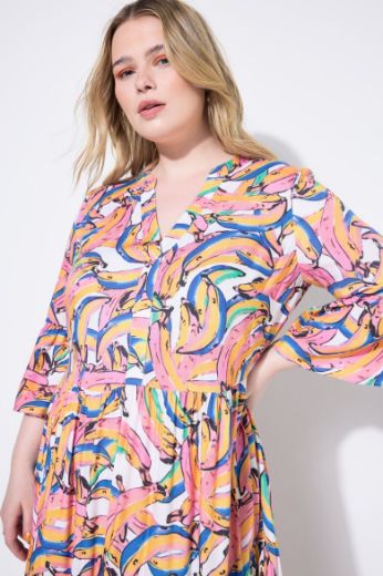 Moda za polnejše Haljina maxi na volane plus velikost, xxl, Ulla Popken in Johann Popken (JP1880)