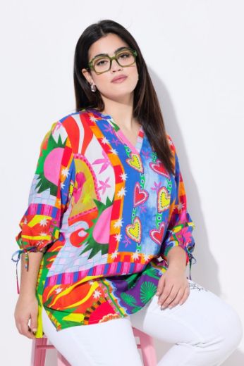 Moda za polnejše Bluza 3/4 rukava A kroja plus velikost, xxl, Ulla Popken in Johann Popken (JP1880)