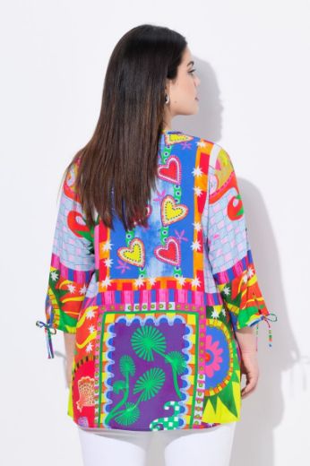 Moda za polnejše Bluza 3/4 rukava A kroja plus velikost, xxl, Ulla Popken in Johann Popken (JP1880)