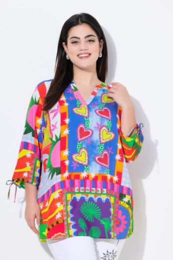 Moda za polnejše Bluza 3/4 rukava A kroja plus velikost, xxl, Ulla Popken in Johann Popken (JP1880)