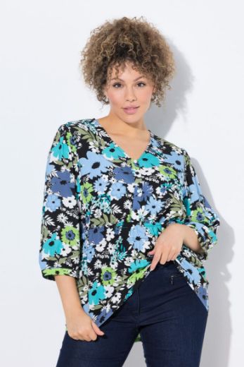 Moda za polnejše Bluza 3/4 rukava V ovratnika plus velikost, xxl, Ulla Popken in Johann Popken (JP1880)