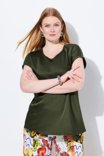 Moda za polnejše Bluza kratkih rukava okruglog ovratnika plus velikost, xxl, Ulla Popken in Johann Popken (JP1880)