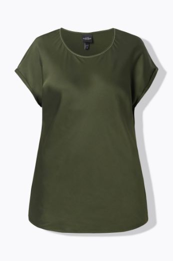 Moda za polnejše Bluza kratkih rukava okruglog ovratnika plus velikost, xxl, Ulla Popken in Johann Popken (JP1880)