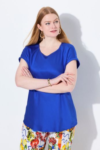 Moda za polnejše Bluza kratkih rukava okruglog ovratnika plus velikost, xxl, Ulla Popken in Johann Popken (JP1880)