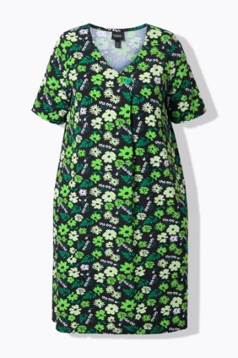 Moda za polnejše Haljina midi kratkih rukava V ovratnika plus velikost, xxl, Ulla Popken in Johann Popken (JP1880)