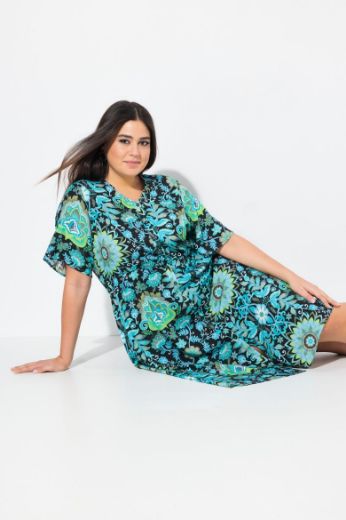 Moda za polnejše Haljina midi kratkih rukava cvjetnog printa plus velikost, xxl, Ulla Popken in Johann Popken (JP1880)