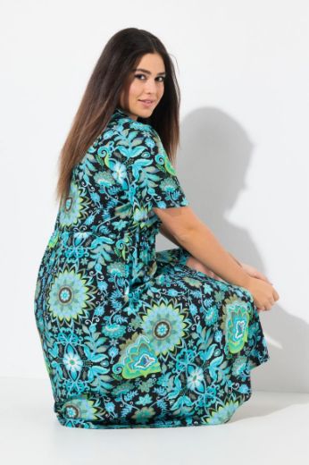 Moda za polnejše Haljina midi kratkih rukava cvjetnog printa plus velikost, xxl, Ulla Popken in Johann Popken (JP1880)