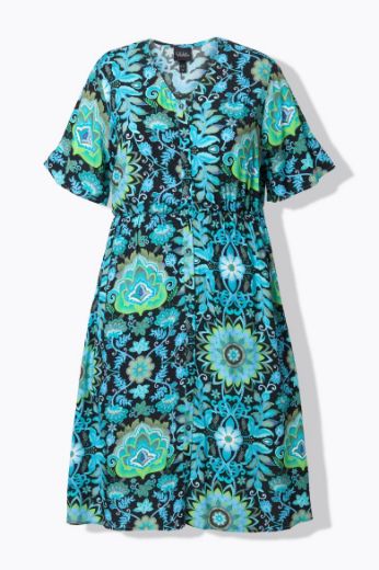 Moda za polnejše Haljina midi kratkih rukava cvjetnog printa plus velikost, xxl, Ulla Popken in Johann Popken (JP1880)