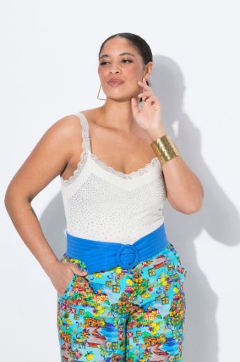 Moda za polnejše Top s čipkastim detaljima plus velikost, xxl, Ulla Popken in Johann Popken (JP1880)