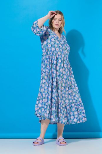 Moda za polnejše Haljina maxi 3/4 rukava na volane plus velikost, xxl, Ulla Popken in Johann Popken (JP1880)
