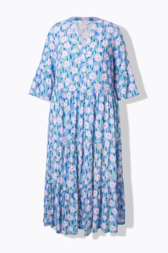 Moda za polnejše Haljina maxi 3/4 rukava na volane plus velikost, xxl, Ulla Popken in Johann Popken (JP1880)