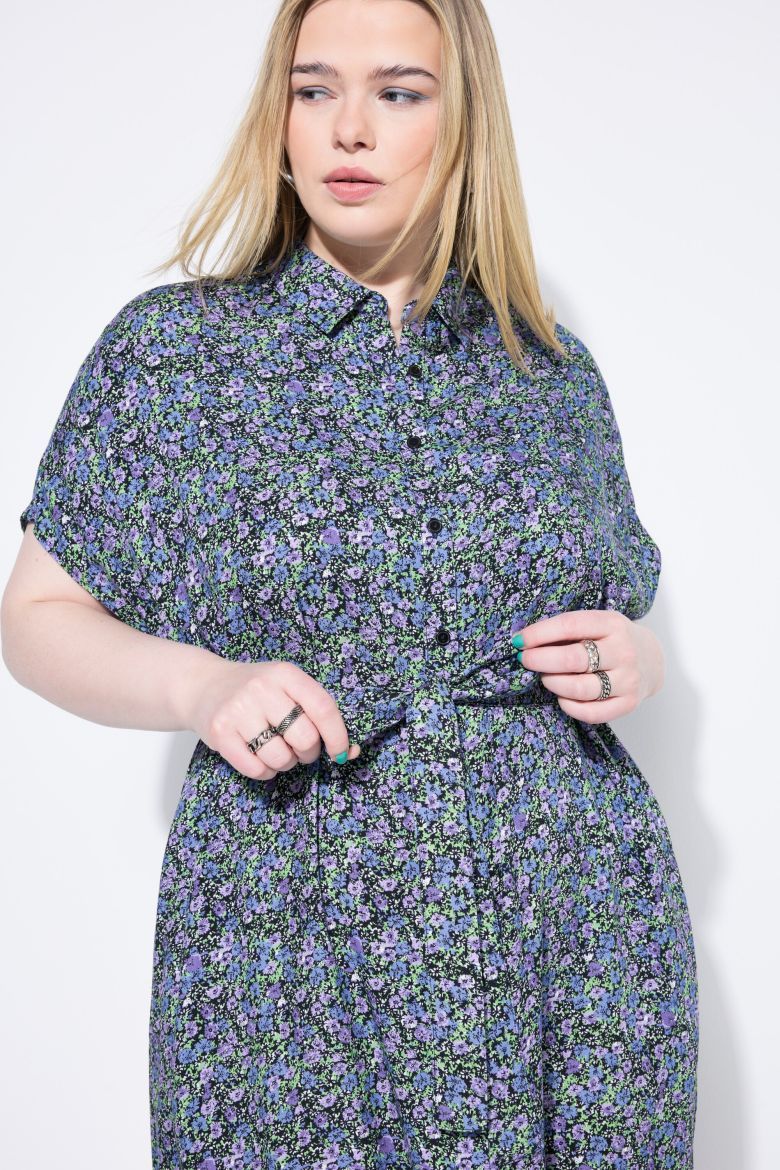 Moda za polnejše Haljina maxi kratkih rukava cvjetnog uzorka plus velikost, xxl, Ulla Popken in Johann Popken (JP1880)