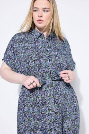 Moda za polnejše Haljina maxi kratkih rukava cvjetnog uzorka plus velikost, xxl, Ulla Popken in Johann Popken (JP1880)