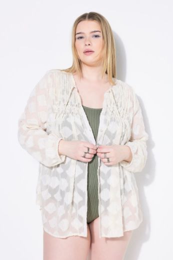 Moda za polnejše Bluza dugih rukava na kopčanje plus velikost, xxl, Ulla Popken in Johann Popken (JP1880)