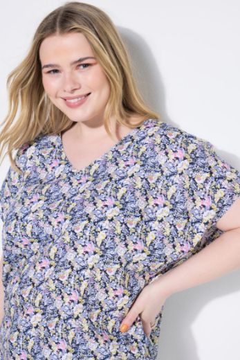 Moda za polnejše Bluza kratkih rukava V ovratnika plus velikost, xxl, Ulla Popken in Johann Popken (JP1880)