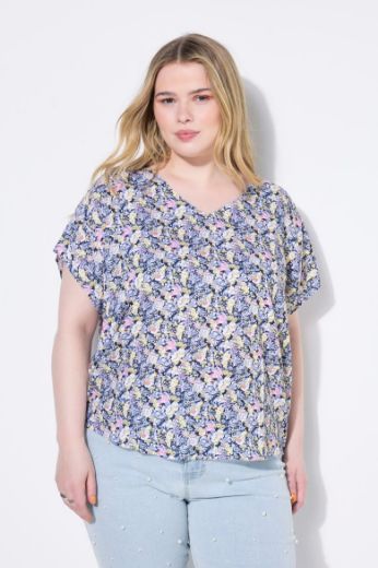 Moda za polnejše Bluza kratkih rukava V ovratnika plus velikost, xxl, Ulla Popken in Johann Popken (JP1880)