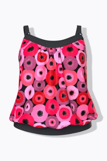 Moda za polnejše Kupaći kostim Tankini motiv krugova plus velikost, xxl, Ulla Popken in Johann Popken (JP1880)