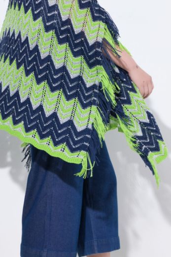 Moda za polnejše Pončo na pruge plus velikost, xxl, Ulla Popken in Johann Popken (JP1880)