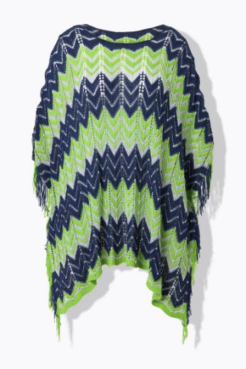 Moda za polnejše Pončo na pruge plus velikost, xxl, Ulla Popken in Johann Popken (JP1880)