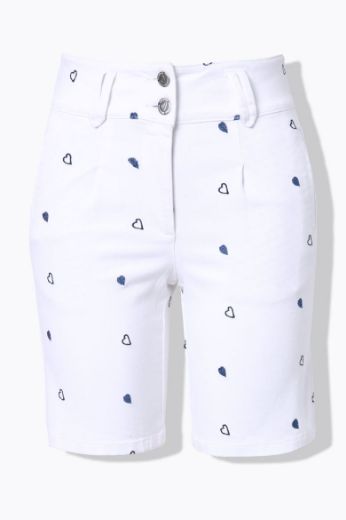 Moda za polnejše Traperice kratkih nogavica s printom srca plus velikost, xxl, Ulla Popken in Johann Popken (JP1880)