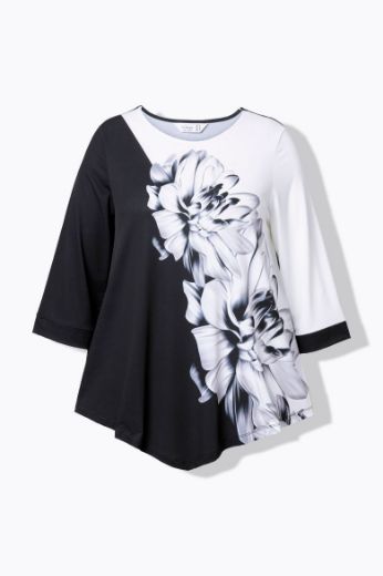 Moda za polnejše Majica 3/4 rukava cvjetnog uzorka plus velikost, xxl, Ulla Popken in Johann Popken (JP1880)