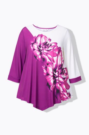 Moda za polnejše Majica 3/4 rukava cvjetnog uzorka plus velikost, xxl, Ulla Popken in Johann Popken (JP1880)