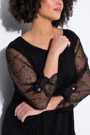 Moda za polnejše Bluza 3/4 rukava mrežastog uzorka plus velikost, xxl, Ulla Popken in Johann Popken (JP1880)