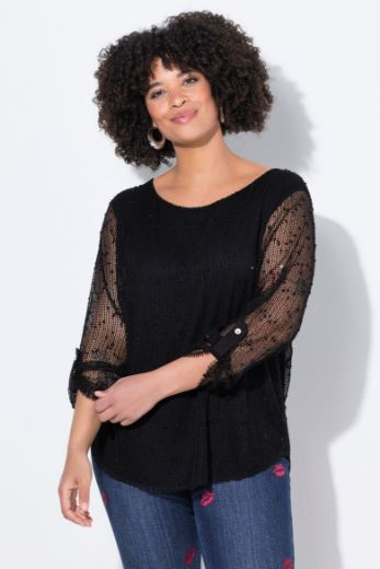 Moda za polnejše Bluza 3/4 rukava mrežastog uzorka plus velikost, xxl, Ulla Popken in Johann Popken (JP1880)