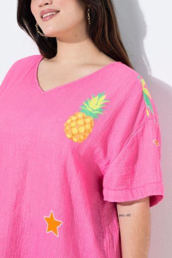 Moda za polnejše Bluza od muslina kratkih rukava plus velikost, xxl, Ulla Popken in Johann Popken (JP1880)