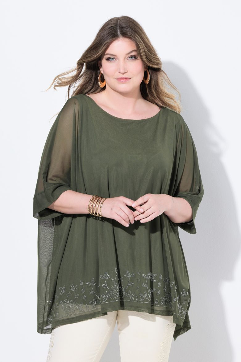 Moda za polnejše Bluza polu rukava šireg kroja plus velikost, xxl, Ulla Popken in Johann Popken (JP1880)