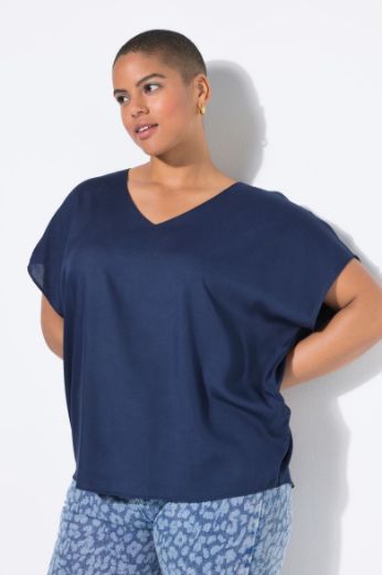 Moda za polnejše Bluza kratkih rukava V ovratnika plus velikost, xxl, Ulla Popken in Johann Popken (JP1880)
