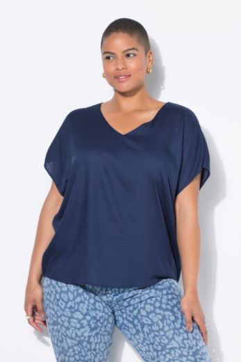 Moda za polnejše Bluza kratkih rukava V ovratnika plus velikost, xxl, Ulla Popken in Johann Popken (JP1880)