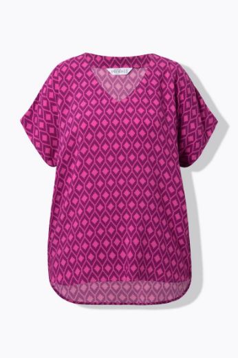 Moda za polnejše Bluza kratkih rukava V ovratnika plus velikost, xxl, Ulla Popken in Johann Popken (JP1880)