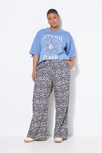 Moda za polnejše Hlače širokih nogavica s leopard uzorkom plus velikost, xxl, Ulla Popken in Johann Popken (JP1880)