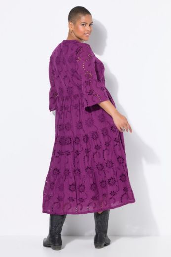 Moda za polnejše Haljina maxi 3/4 rukava na volane plus velikost, xxl, Ulla Popken in Johann Popken (JP1880)