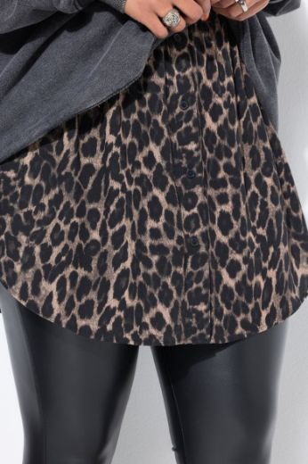 Moda za polnejše Suknja slojevita s leopard uzorkom plus velikost, xxl, Ulla Popken in Johann Popken (JP1880)