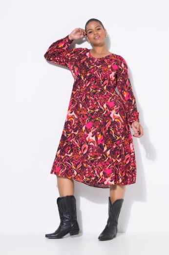 Moda za polnejše Haljina midi dugih rukava A kroja plus velikost, xxl, Ulla Popken in Johann Popken (JP1880)