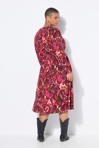 Moda za polnejše Haljina midi dugih rukava A kroja plus velikost, xxl, Ulla Popken in Johann Popken (JP1880)
