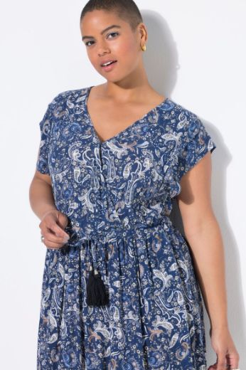 Moda za polnejše Haljina maxi kratkih rukava na volane plus velikost, xxl, Ulla Popken in Johann Popken (JP1880)
