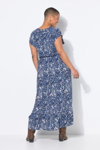 Moda za polnejše Haljina maxi kratkih rukava na volane plus velikost, xxl, Ulla Popken in Johann Popken (JP1880)