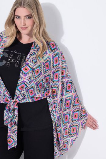 Moda za polnejše Bluza bolero na vezanje s prednje strane plus velikost, xxl, Ulla Popken in Johann Popken (JP1880)