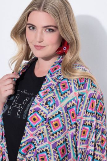 Moda za polnejše Bluza bolero na vezanje s prednje strane plus velikost, xxl, Ulla Popken in Johann Popken (JP1880)