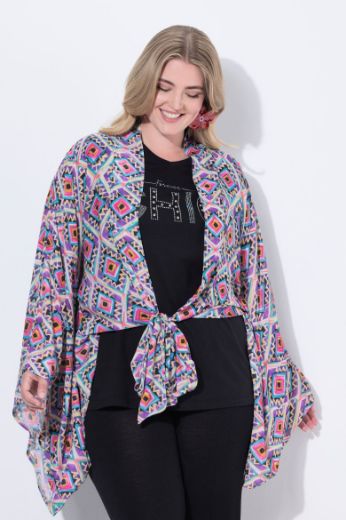 Moda za polnejše Bluza bolero na vezanje s prednje strane plus velikost, xxl, Ulla Popken in Johann Popken (JP1880)