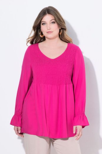 Moda za polnejše Bluza dugih rukava V ovratnika plus velikost, xxl, Ulla Popken in Johann Popken (JP1880)