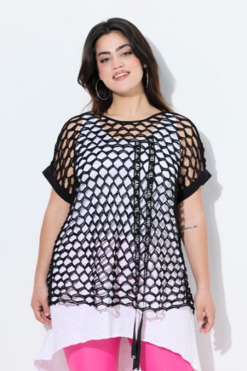 Moda za polnejše Majica kratkih rukava mrežasta plus velikost, xxl, Ulla Popken in Johann Popken (JP1880)