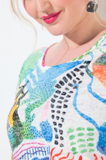 Moda za polnejše Majica kratkih rukava plus velikost, xxl, Ulla Popken in Johann Popken (JP1880)
