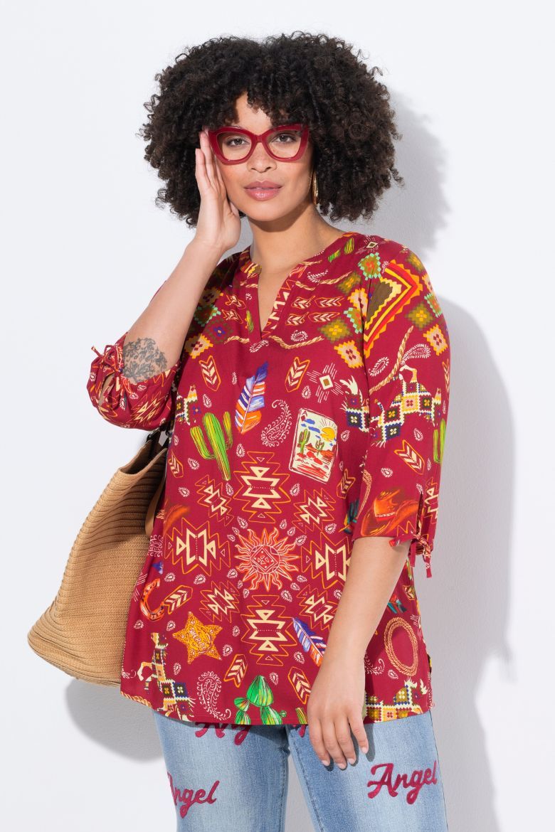 Moda za polnejše Bluza 3/4 rukava A kroja plus velikost, xxl, Ulla Popken in Johann Popken (JP1880)