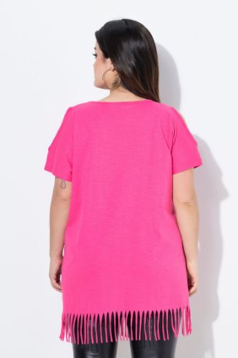 Moda za polnejše Majica kratkih rukava dužeg kroja s resama plus velikost, xxl, Ulla Popken in Johann Popken (JP1880)