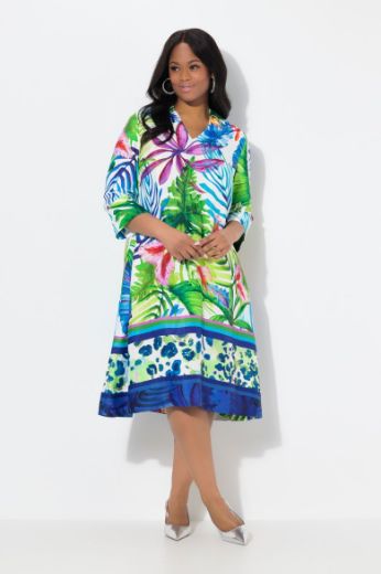 Moda za polnejše Haljina midi 3/4 rukava A kroja plus velikost, xxl, Ulla Popken in Johann Popken (JP1880)