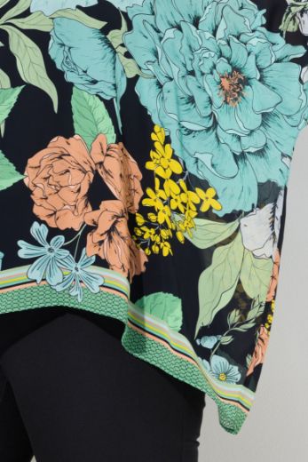 Moda za polnejše Bluza 3/4 rukava V ovratnika plus velikost, xxl, Ulla Popken in Johann Popken (JP1880)